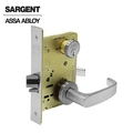 Sargent 8200 Series Mortise Lock Mechanical Storeroom or Closet Lock provided with LFIC (removable core) LN SRG-63-8204-LNL-26D